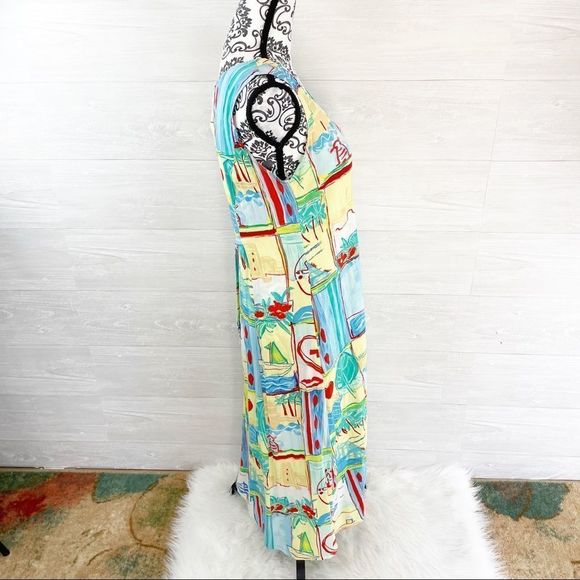 Vintage Jams World Beaches Button Down Shift Maxi Dress - Picture 5 of 10